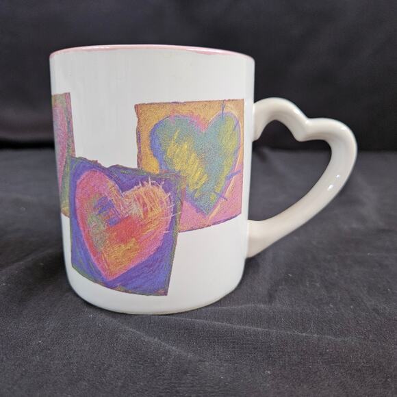 Mary Kay Hearts Mug Colorful Artsy Coffee Cup Tea Drinkware Collectible - Picture 3 of 8